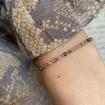 SCARLETT HANDMADE BRACELET FEATURING WATERMELON TOURMALINE STONES AND GOLD BEADS