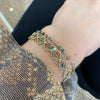 SCARLETT HANDMADE BRACELET FEATURING WATERMELON TOURMALINE STONES AND GOLD BEADS