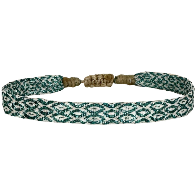 BASIC HANDWOVEN  BRACELET IN GREEN TONES