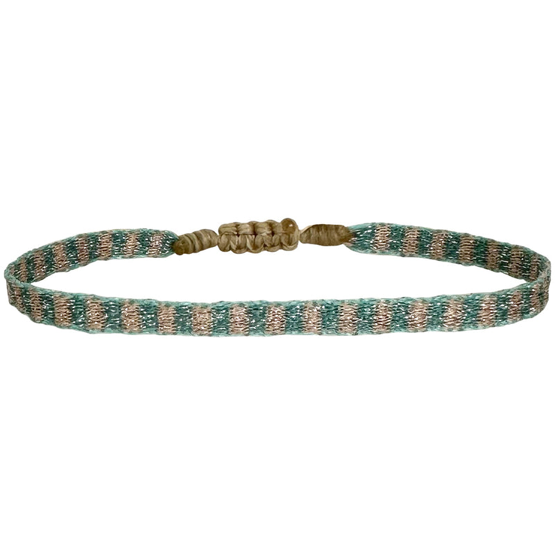 BASIC HANDWOVEN BRACELET IN PINK AND TURQUOISE