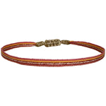 BASIC HANDWOVEN BRACELET IN ORANGE, PINK AND BEIGE TONES