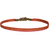 BASIC HANDWOVEN NEON  BRACELET IN ORANGE AND GOLD TONES