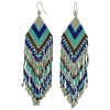 Beaded Chandelier Earrings in Tones of blue