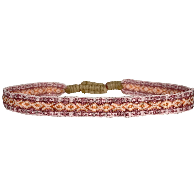 BASIC SPARKLE HANDMADE BRACELET IN PINK AND ORANGE