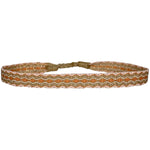 BASIC HANDWOVEN SPARKLE BRACELET IN PALE PINK, GOLD AND ORANGE