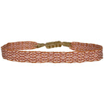 BASIC HANDWOVEN SPARKLE BRACELET IN PALE PINK AND ORANGE TONES