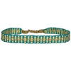 HANDWOVEN BASIC BRACELET IN GREEN AND GOLD TONES