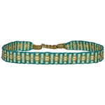 HANDWOVEN BASIC BRACELET IN GREEN AND GOLD TONES