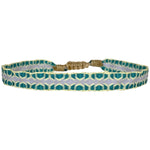 BASIC HANDWOVEN BRACELET IN TONES OF GREEN, PALE BLUE AND YELLOW