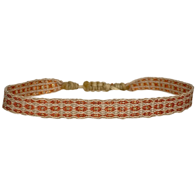 HANDWOVEN BASIC BRACELET IN ORANGE AND GOLD