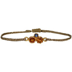 HANDMADE LUANA BRACLET WITH HESSONITE AND BLUE SAPHIRE STONES