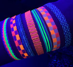 Designed and handwoven to be worn at all times using traditional artisanal handcrafting and techniques that take plenty of time and love This bracelet is handmade using neon polyester threads that glow in the dark!!  Details:  - Handwoven using Polyester  -Can be worn in the water  - Stainless steel "LeJu London" logo/tag  - Width 5mm