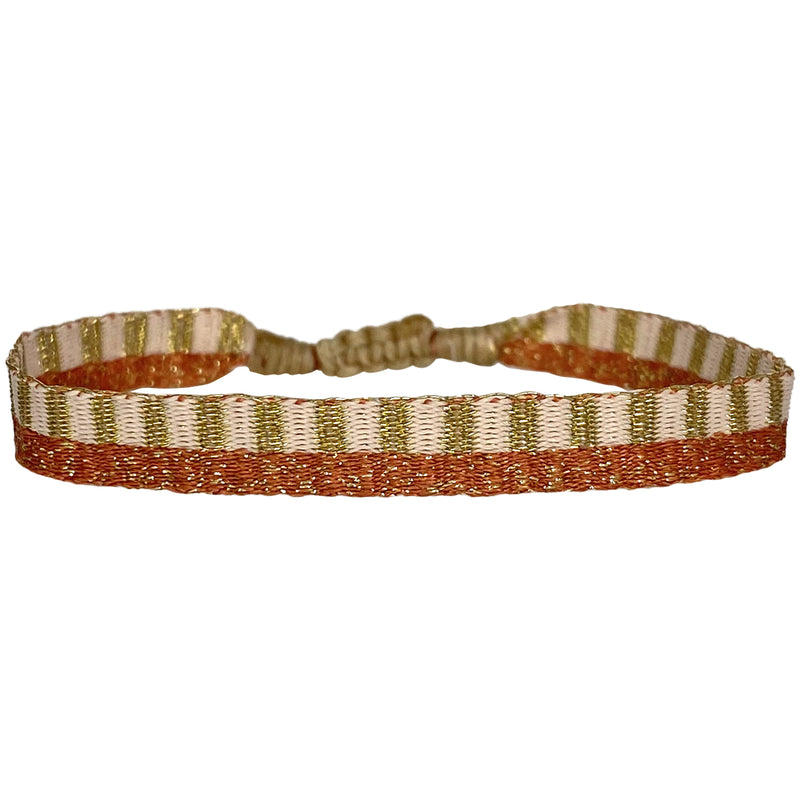 SPARKLE BASIC HANDWOVEN BRACELET IN TERRACOTTA AND GOLD