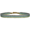 HANDWOVEN BASIC SPARKLE BRACELET IN GREEN AND SILVER