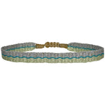 HANDWOVEN BASIC SPARKLE BRACELET IN GREEN AND SILVER