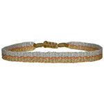 BASIC HANDWOVEN SPARKLE BRACELET IN SILVER, GOLD AND ORANGE