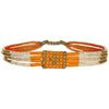 CRUZ HANDMADE BRACELET IN ORANGE AND GOLD TONES