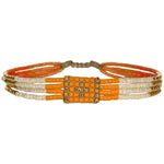 CRUZ HANDMADE BRACELET IN ORANGE AND GOLD TONES