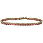 HANDWOVEN BASIC SPARKLE BRACELET IN PINK AND GOLD