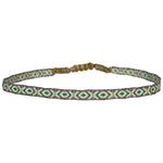 HANDWOVEN BASIC BRACELET IN PURPLE, GREEN AND YELLOW