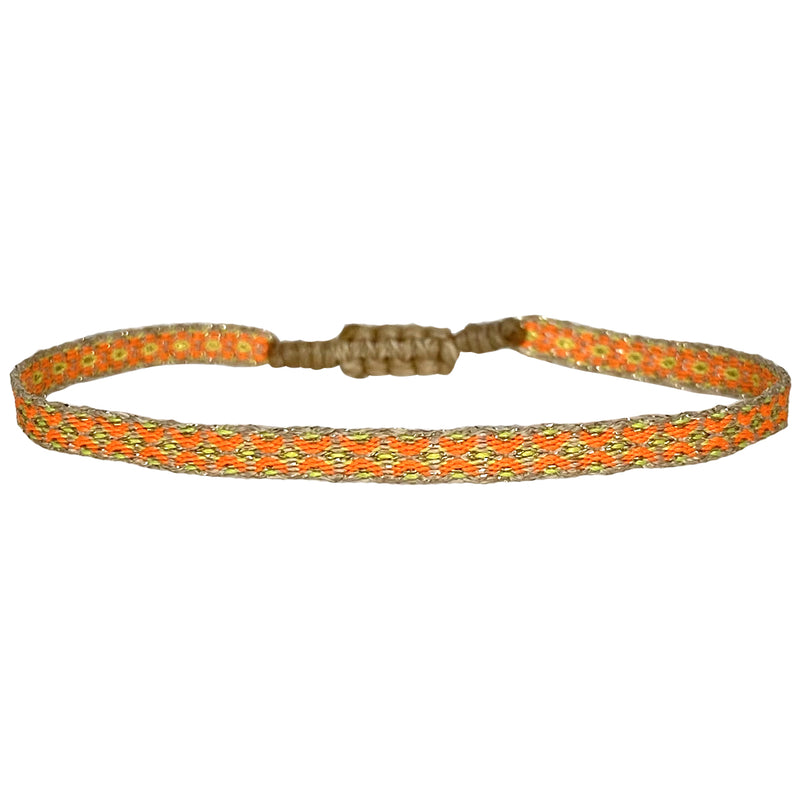 BASIC HANDWOVEN BRACELET IN GOLD AND ORANGE