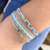BASIC HANDWOVEN BRACELET IN TONES OF GREEN, PALE BLUE AND YELLOW