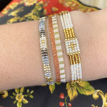 SPARKLE BASIC HANDWOVEN BRACELET IN TERRACOTTA AND GOLD