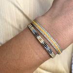BASIC NEON HANDWOVEN BRACELET IN GOLD , YELLOW AND ORANGE
