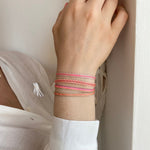 BASIC HANDMADE BRACELET IN BRIGHT PINK AND BEIGE