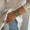 BASIC HANDMADE BRACELET IN GREEN AND COPPER TONES