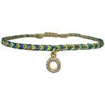 PETITE HANDMADE BRACELET FEATURING LETTER O ZIRCON CHARM