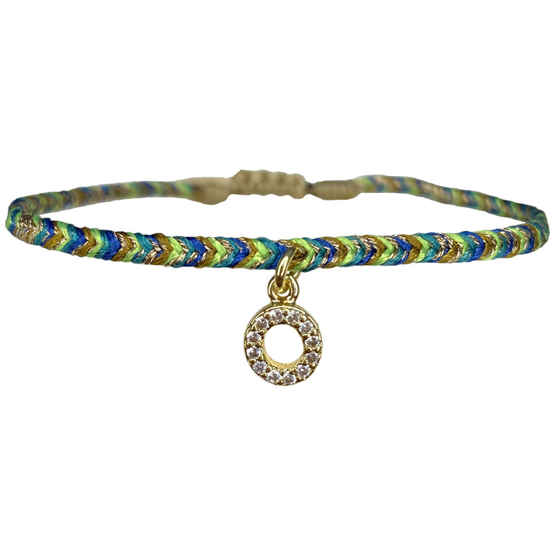 PETITE HANDMADE BRACELET FEATURING LETTER O ZIRCON CHARM