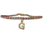 PETITE HANDMADE BRACELET FEATURING LETTER G ZIRCON CHARM