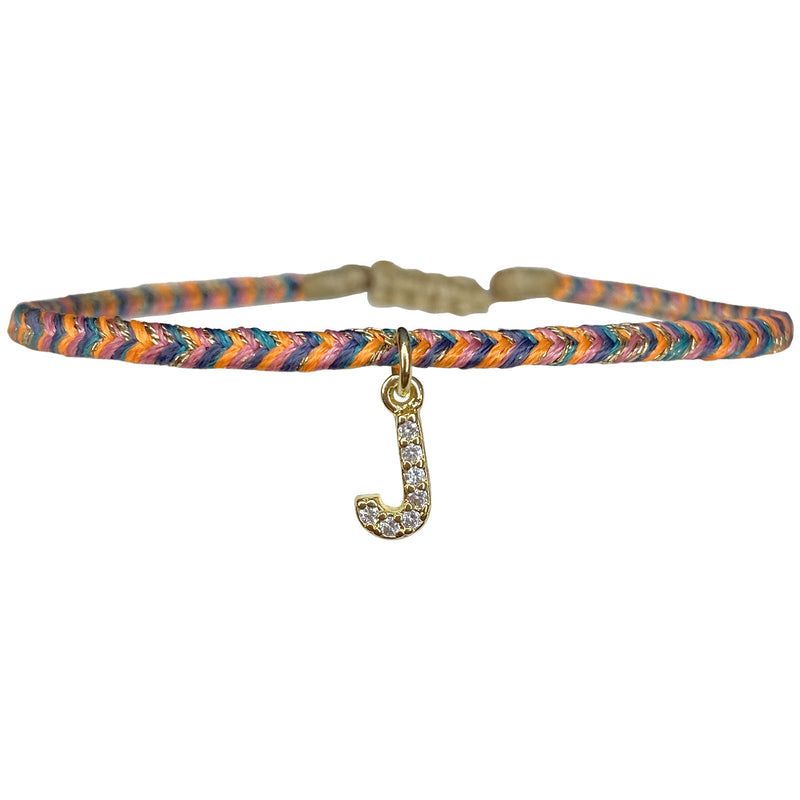 PETITE HANDMADE BRACELET FEATURING LETTER J ZIRCON CHARM