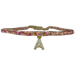PETITE HANDMADE BRACELET FEATURING LETTER A ZIRCON CHARM