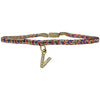 PETITE HANDMADE BRACELET FEATURING LETTER V ZIRCON CHARM