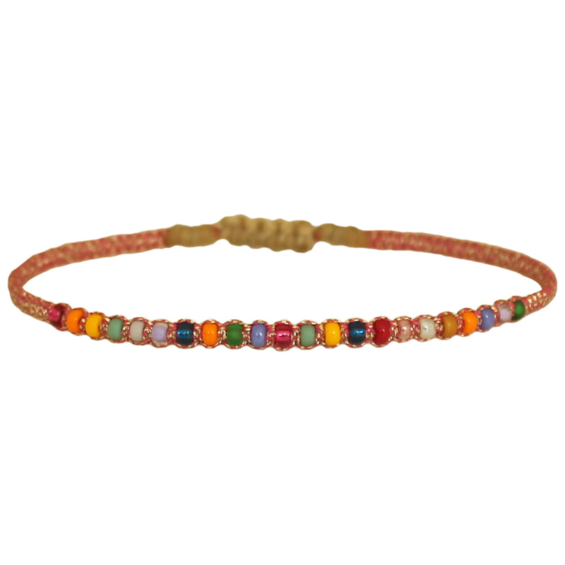 HANDMADE KIDS BRACELET IN PINK AND BRIGHT COLOURS BEADS