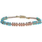 HANDMADE MARA BRACELET WITH TURQUOISE AND ROSE GOLD BEADS