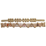 HANDMADE SET 2 BRACELETS IN PINK AND GOLD TONES