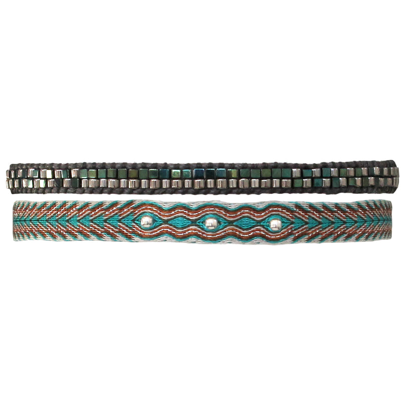 SET OF TWO HANDWOVEN BRACELETS FOR HIM