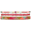 BRIGHT PINK SET OF THREE HANDMADE BRACELETS