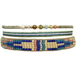 HANDMADE SET OF 3 BRACELETS WITH GOLD AND GEMSTONES DETAILS