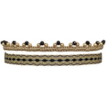 SET OF TWO HANDMADE BRACELETS WITH GOLD AND SPINEL SEMI-PRECIOUS STONES