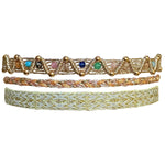HANDMADE SET OF 3 BRACELETS IN GOLD AND BRIGHT TONES