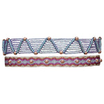 SET OF TWO HANDMADE BRACELETS IN LILAC AND ROSE GOLD TONES