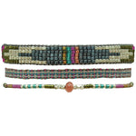 SET OF THREE BRACELETS IN TONES OF BLUE & SILVER