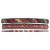 HANDWOVEN SET OF THREE BRACELETS IN RED AND BLACK TONES
