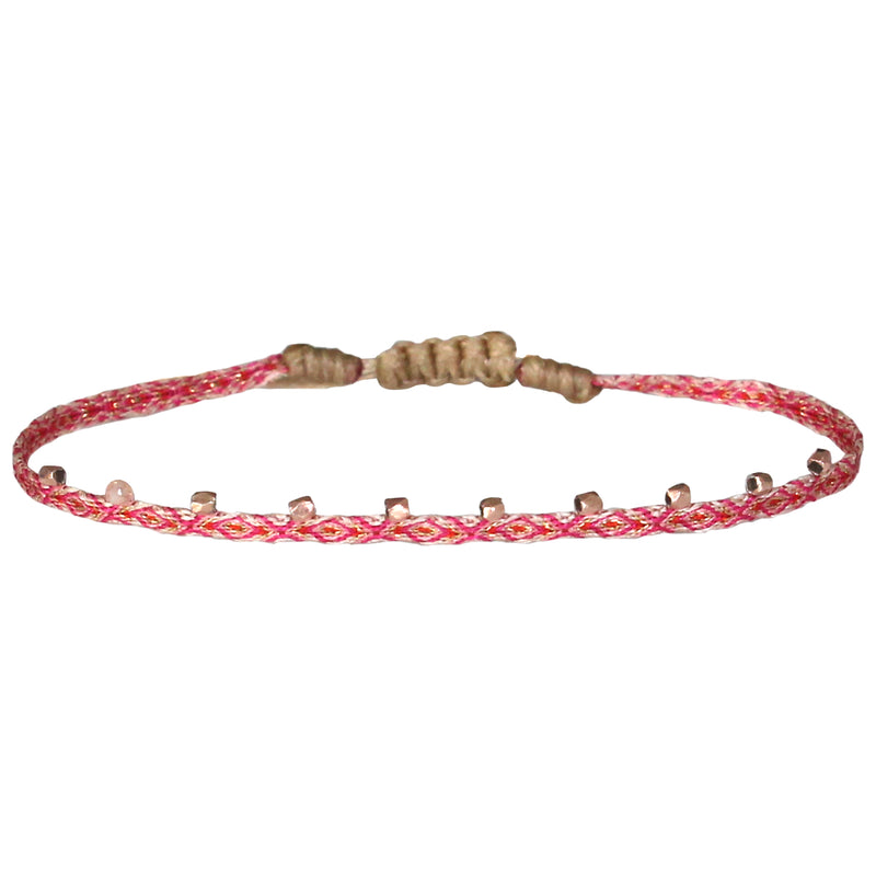 STONE BRACELET IN PINK AND ROSE GOLD TONES