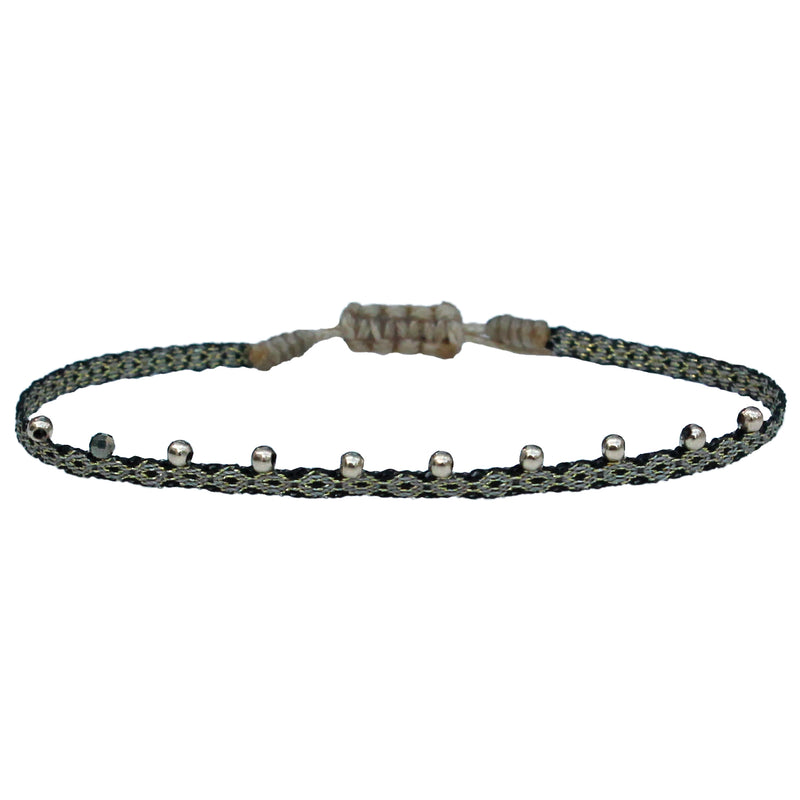STONE BRACELET IN BLACK AND GOLD TONES