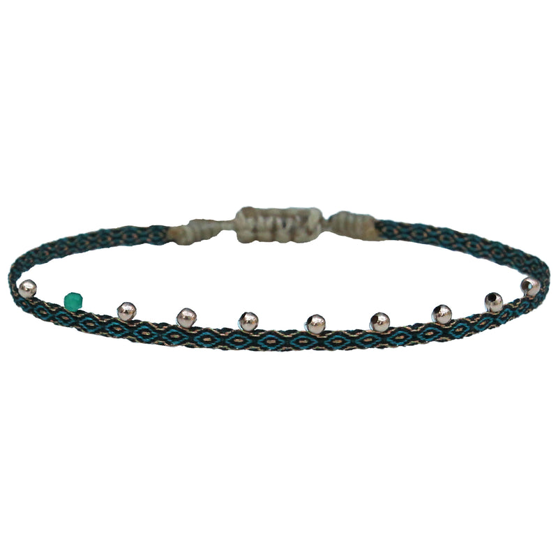 STONE BRACELET IN AQUA AND BLACK TONES